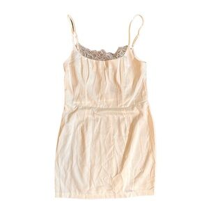 BooHoo Corset White Dress with Lace Detail